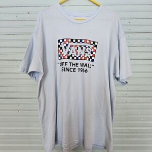 Vans "Off The Wall" Pale Blue Men's T Shirt Size XL